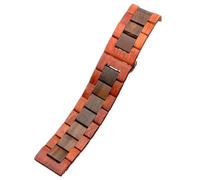 VRKRTVBLB Correa de reloj de madera de liberación rápida 20 mm 22 mm Correa de reloj unisex Pulsera de madera(Red black,22mm)