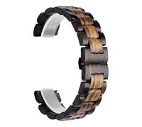VRKRTVBLB Correa de reloj de madera de liberación rápida, correa de repuesto de pulsera unisex de 20 mm y 22 mm(Black and brown,20mm)