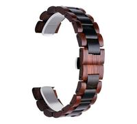 VRKRTVBLB Correa de reloj de madera de liberación rápida, correa de repuesto de pulsera unisex de 20 mm y 22 mm(Red and black,22mm)
