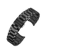 VRKRTVBLB Correa de reloj de metal de acero inoxidable 12-24 mm Reemplazo de pulsera unisex Correa de interfaz curva Accesorios de reloj Reloj inteligente adecuado Reloj de cuarzo(Black,13mm)