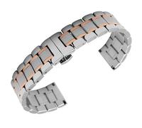 VRKRTVBLB Correa de repuesto universal for reloj de acero inoxidable de 14 mm, 16 mm, 18 mm, 20 mm y 22 mm for hombres y mujeres(Silver RoseGold,20mm)