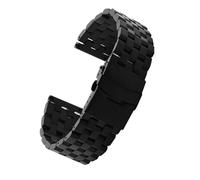 VRKRTVBLB Pulsera de acero inoxidable for pulsera de metal negra de 20 mm y 22 mm, unisex(B,22mm)