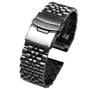 VRKRTVBLB Pulsera de acero inoxidable for pulsera de metal negra de 20 mm y 22 mm, unisex(F,22mm)