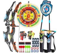 VROGTIK Juego de tiro con arco LED para niños de 4 a 12 años, incluye arco y flechas y diana LED, objetivo de pie, juguete deportivo perfecto para niños y niñas