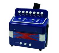 Vroomoto Acordeón Pequeño de Juguete Educativo con 7 Teclas y 2 Bajos para Amantes de la música. Colores: Negro, Rojo y azul. Ideal para Jardín Infancia, Escuela familia. (Azul)