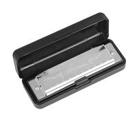 Vroomoto Armónica Bucal, Arpa de Blues, 10 Orificios, 20 Tonos, Clave de C, Mini Tono Suave Claro Chapado Portátil con Estuche Almacenamiento para Estudiantes Principiantes, Niños, (Plata)