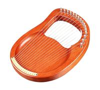 Vroomoto Arpa de Lira de 16 Cuerdas Arpa Lírica Lira Instrumento Cuerda Madera Caoba Cuerdas Metal Estilo Griego Compacto Ligero con Bolsa Transporte Llave