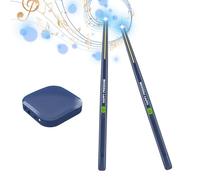 Vroomoto Baquetas Electrónicas Baquetas de Aire Eléctricas Batería Electrónica Inteligente Portátil Altavoz Estéreo 16D Tarjeta de Sonido DSP con Convertidor Audio para (Azul marino)
