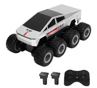 Vroomoto Coche Anfibio de Control Remoto para Niños, Vehículo de Camión RC 2.4G en Tierra y Agua, Juguete para Niños y Niñas (Plata 2 Baterías)