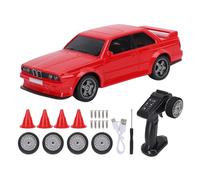 Vroomoto Coche Teledirigido a Escala 1/43, Faros con Control Remoto de 2,4G, Luz Ambiental, Coche de Juguete Deportivo Carreras (Roja)