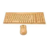Vroomoto Combo de Teclado Inalámbrico y Mouse Dispositivos de Entrada Computadora Dispositivos Inalámbricos Computadora 2.4GHz Plug and Play Madera bambú 1200 dpi con (Combinación ratón y Teclado)