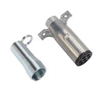 Vroomoto Conector de Remolque Redondo de 7 Pines con Resorte Extendido | Carcasa de Aluminio, Resorte Extendido, Resistente a la Oxidación, Montaje para Remolque, Caravana, Enchufe para Arnés de