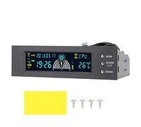 Vroomoto Controlador de Velocidad de 3 Ventiladores para Computadora, Monitor Temperatura CPU, Gestión Térmica, Monitorización Calor, Panel Frontal LCD 5.25 Pulgadas STW 5023