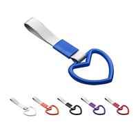 Vroomoto Correa de Manija Anillo de Remolque Deriva Parachoques Trasero Advertencia Anillo Tracción Manual Accesorio Exterior Interior del Automóvil con PVC Sujetador (Azul)