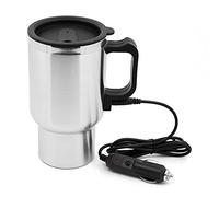 Vroomoto Hervidor Eléctrico para Coche, Taza de Viaje, Taza Calefactora de 12 V, Botella Agua Acero Inoxidable con Aislamiento Al Vacío, Marcador Posición, Termo Portátil para