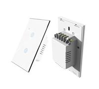 Vroomoto Interruptor Táctil WiFi Interruptor Táctil Inteligente Panel de de Luz Inalámbrico Pared Inteligente Indicador LED Vidrio Templado Aplicación (Blanco)
