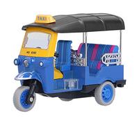 Vroomoto Juguete de Triciclo Tailandés Extraíble Coche Tuk Tuk Tailandés Modelo de Vehículo Aleación Vehículo Simulación Coche Juguete Color Brillante Acción (Azul)