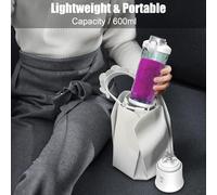 Vroomoto Licuadora Portátil de 600ml, Vaso Exprimidor de Tamaño Personal, 6 Cuchillas, Vaso Batidora Portátil Recargable 150 Vatios, Taza Viaje, Deportes y Oficina (Blanco)