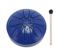 Vroomoto Mini Tambor de Lengüeta de Acero 4 Pulgadas y 8 Notas, Tambor Mano con Libro Música y Baquetas, Handpan Portátil Acero Al Carbono para Amantes la Mú (Azul)