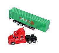 Vroomoto Modelo de Camión Contenedor Camión de Juguete Réplica Modelo Semirremolque Apariencia Real Vívida Puerta Trasera Que Se Puede Abrir Efectos Luz y Sonido (Verde)