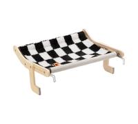 Vroomoto Percha para Ventana para Gatos Alféizar De La Ventana Gatos Percha Hamaca Asiento Cama Interior Grande Sin Perforaciones 2 Gamuza De (NegroBlanco)