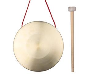Vroomoto Platillos de Gong de Mano 15cm, Instrumentos Percusión ópera Capilla Cobre y Latón con Martillo Juego Redondo para Entrenamiento Ritmo para Niños (15cm)