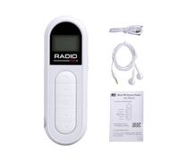 Vroomoto Radio FM Portátil Radio de Bolsillo Personal Pantalla LCD Retroiluminada Clip-On 30 Estaciones Preestablecidas Carga Tipo C Conector de Audio 3,5 Mm para Caminar Trotar
