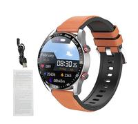 Vroomoto Reloj Inteligente de 200 MAh de 3 a 5 Días Trabajo, Reloj Llamadas BT Fitness 1,52 Pulgadas, Más 100 Modos Deportivos, Pantalla Colorida Completamente Táctil, para (Cuero marrón)