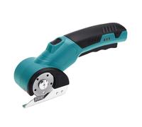 Vroomoto Tijeras Eléctricas Inalámbricas, Cortador de Tela Portátil con Luz LED y Bloqueo de Seguridad para Manualidades, Costura, Corte Cuero con Facilidad (Azul)