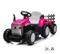 VROOOMY T7 - Tractor eléctrico infantil (12 V, 2-5 años, con mando a distancia), color rosa