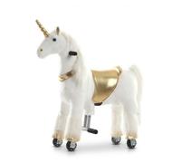 VROOOMY Unicornio con Ruedas XS, Galope, 3-5 años, Dorado