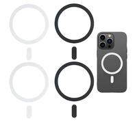 Vroxdrez 4 Piezas Anillo Adhesivo Universal para Fundas de Teléfono, Compatible con Carga Inalámbrica y Accesorios, para iPhone, Samsung Galaxy y Otros Móviles, Negro y Blanco