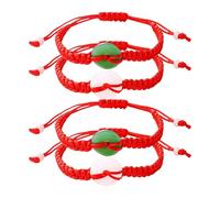 Vroxdrez 4PCS Pulsera de Hilo Rojo Kabbalah Amuleto de Buena Suerte Protección Mal de Ojo para Mujeres Hombres Parejas Madre Hija Regalo Significativo y Energético (B)