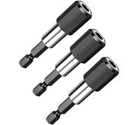 Vroxdrez Portapuntas Magnético, 3 Unidades de Cambio Rápido, 1/4 Pulgadas, 60 mm, Soporte Imantado para Taladro, Destornillador, Compatible con Makita Bosch Dewalt Metabo