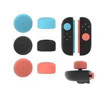 Vroxdrez Tapas Joystick Antideslizantes para Switch 2 Joy-Con, 6 Piezas Fundas Protectores Silicona para Stick, Suaves y Resistentes - Negro/Rojo/Azul (C)