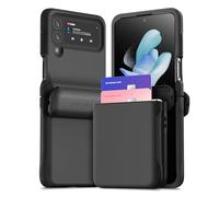 VRS DESIGN Terra Guard Modern GO - Funda tipo cartera con bisagra semiautomática para Galaxy Z Flip 4 5G (2022), estilo moderno y limpio de primera calidad (negro mate)
