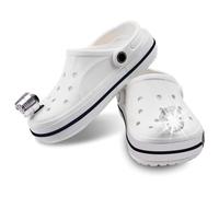 vrsquer 2 faros delanteros para Croc, luces de cocodrilo, luces de zapatos, accesorios de cocodrilo para adultos y niños, dije de cocodrilo que brilla en la oscuridad, Plata