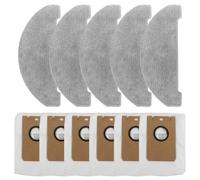 VRTYVEYBB 1 juego de trapeador + bolsas para el polvo, rendimiento sin obstrucciones para Vexilar para Cleanova W11, piezas de robot aspirador autovaciante