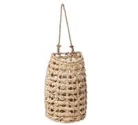 VRTYVEYBB Cesta de flores tejida a mano hecha de cañas de agua para decoración de pared, colgante, 23 x 13 x 30,5 cm, color natural