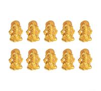 VRTYVEYBB Estatua de Ganesh, juego de estatua de elefante Ganesha de resina, 10 figuras decorativas doradas para el templo del hogar, oficina, espacio vital, sala de meditación