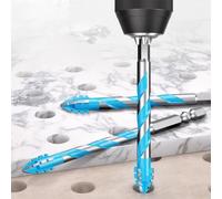 VRTYVEYBB Juego de 2 brocas excéntricas de cuatro alas para paneles de vidrio y azulejos, 6-12 mm, carburo, vástago hexagonal de 1/4 pulgadas