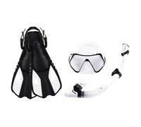 VRTYVEYBB Juego de máscara de buceo para adultos, vidrio templado, profesional, panorámico, equipo de esnórquel, natación, entrenamiento, kit de esnórquel, negro y blanco