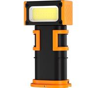 VRTYVEYBB Luz de trabajo portátil recargable con cabezal giratorio de 180 grados y pantalla LCD, color naranja