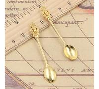 VRUESH 60 uds dijes Cocina Corona Cuchara 59x11mm Tibetano Bronce Plata Color Colgantes Antiguo z Hacer DIY artesanía Hecha a Mano-Oro-Color