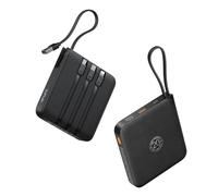 VRURC - Batería Externa de 20000 mAh con 4 Cables incorporados Mini Power Bank USB C 22,5 W Carga rápida Batería portátil con Pantalla LED para iPhone Huawei Xiaomi