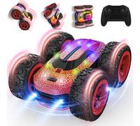 Vrxeqi Coche Teledirigido Todoterreno,4x4 Coches Acrobacias Juguetes Niño Niña RC Drift Car con Luces y Batería Recargable,Camion Carro Telecomandado Juego al Aire Libre Regalo Navidad 3-12años
