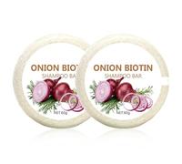 VRYNDH 2 Pcs Onion biotin shampoo bar,champú sólido con biotina y cebolla natural, cuida tu cabello, apto para todas las edades.