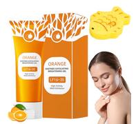VRYNDH Gel exfoliante de naranja para hombres con enzimas de naranja. orange gel exfoliante,Hidratación y purificación facial profunda para rostro y cuerpo (Regalando esponjas de baño).