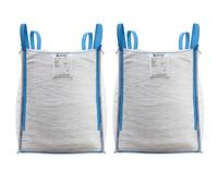 VRYSAC Big Bag 1000 kg, 85 x 85 x 90 cm, 4 asas de 40 cm, SF 6:1, saco de obra para escombros, jardín y leña, pack 2 unidades