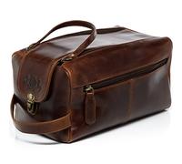 VS SID & Vain Neceser Hombre Grande XL Cuero I Neceseres de Viaje I Bolsa de Aseo Bristol marrón Hecho a Mano